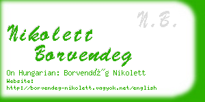 nikolett borvendeg business card